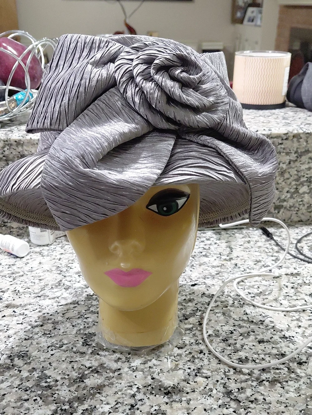 Elegant MALINA'S BRANDWomen's Silver Rolled Rosette Dress Hat